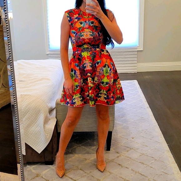 WOMEN'S BRAND NEW H&M FLORAL MINI COCKTAIL DRESS - Picture 1 of 5